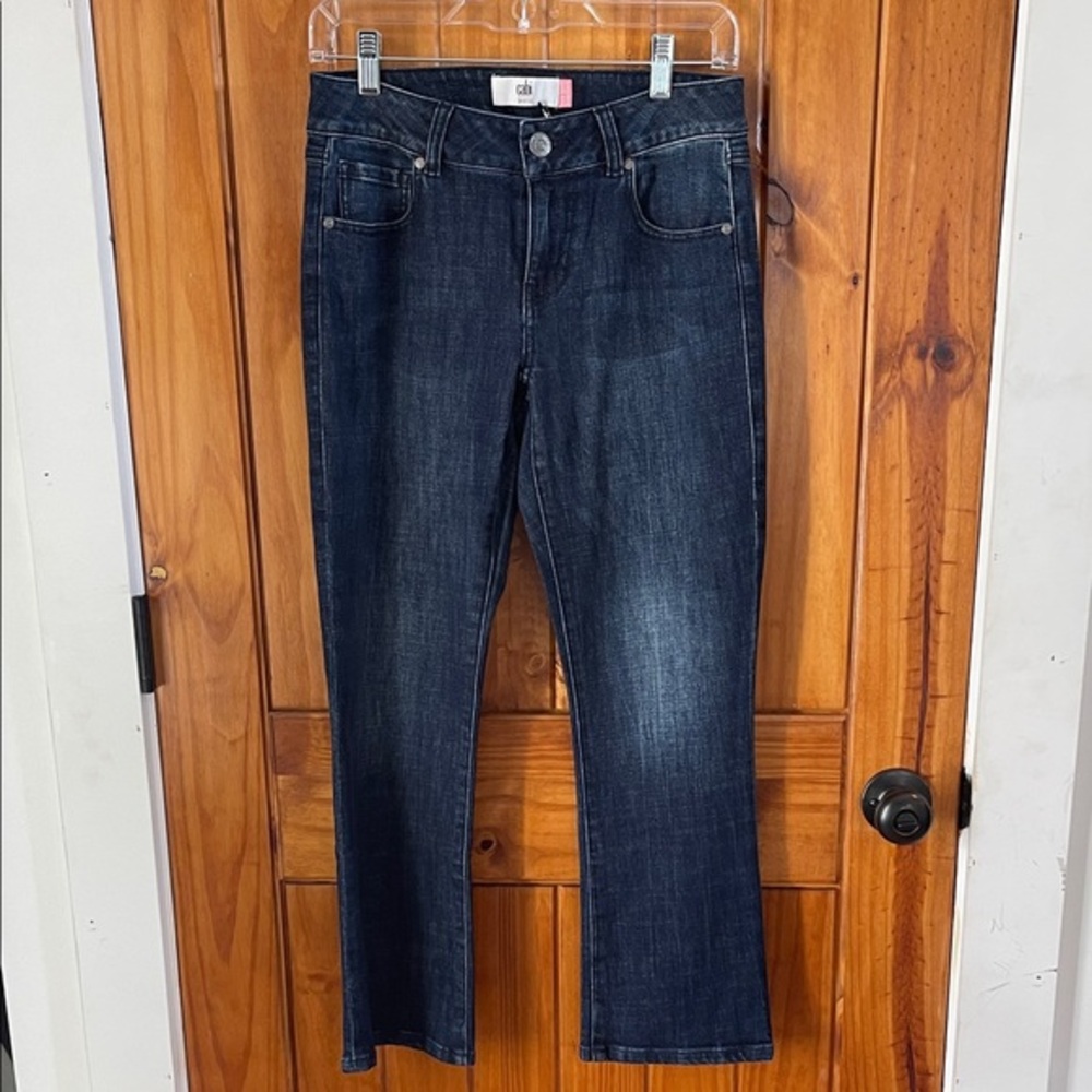 CAbi Kick Back Kick Flare Cropped Jeans 2 Deep Sea Wash Slim Fit New
